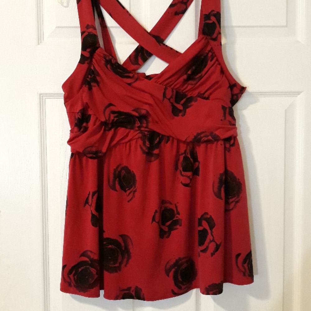 Torrid Red Rose Top